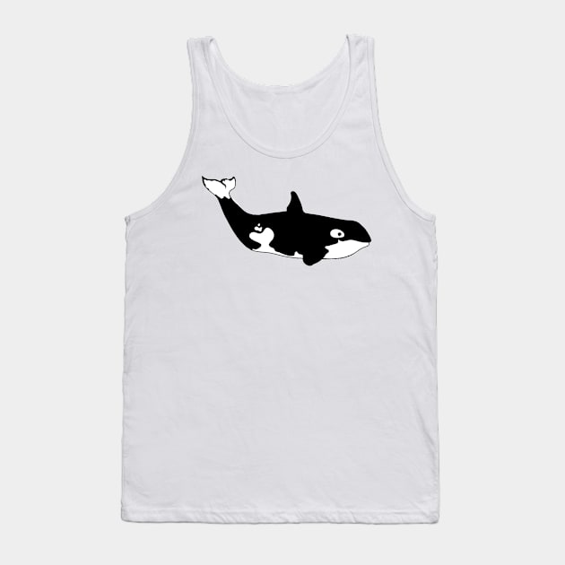 orca killer whale animal graphic side view bw Tank Top by Made the Cut